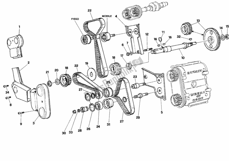 Tutte le parti per il Cinghia Di Distribuzione del Ducati Superbike 916 Senna 1996